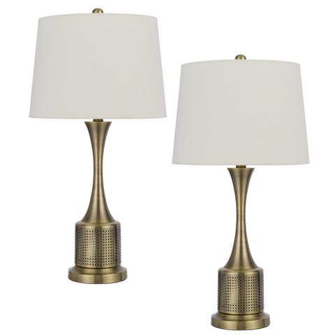 Cal 100W Toccoa Metal Table lamp. Priced and Sold as Pairs