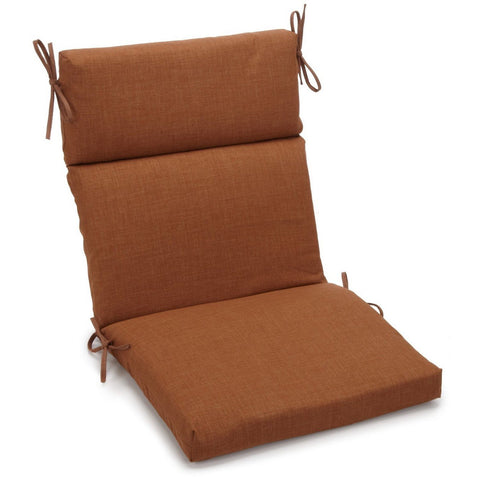Blazing Needles Spun Polyester Solid Outdoor Squared Seat/Back Chair Cushion, 20" x 42", Mocha