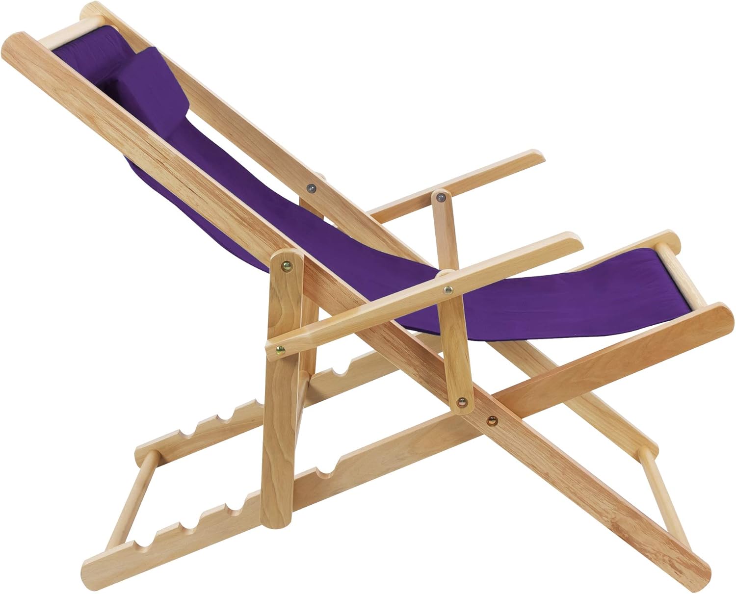 Sling Chair Natural Frame-Purple Canvas