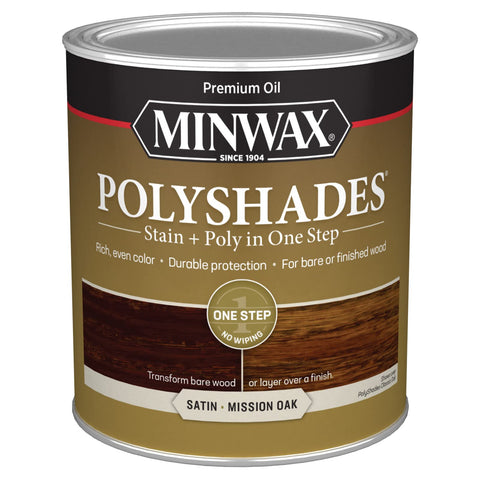 Minwax PolyShades Wood Stain + Polyurethane Finish – Quart, Mission Oak, Satin