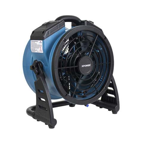 XPOWER Misting Fan FM-65B, Battery Operated, Rechargeable, Outdoor Cooling, Oscillating, High Velocity, Variable Speed, Camping, Patios, 14 In