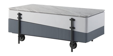 Acme Wilkins Coffee Table w/Lift Top in White & Gray High Gloss