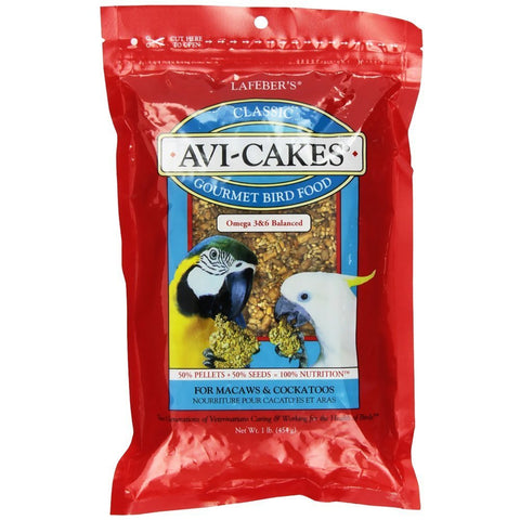 LAFEBER'S Avi-Cakes Gourmet Bird Food for Macaws & Cockatoos, 16 oz.