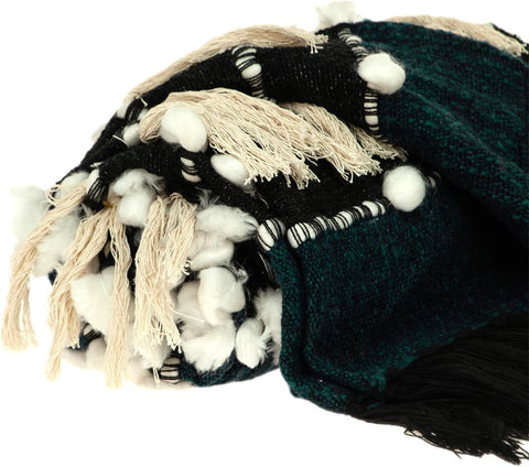 Parkland Collection Naina Eclectic Blue 52" x 67" Woven Handloom Throw