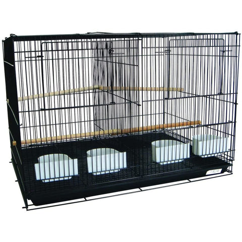 YML BREEDING Bird CAGE with Divider, Black
