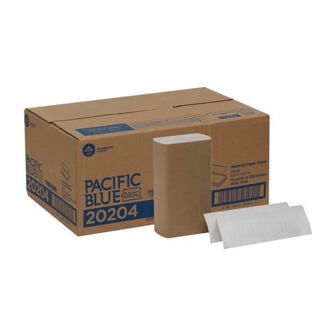 Georgia-Pacific Pacific Blue Basic Multifold Paper Towels (Previously Branded Acclaim) by GP PRO (Georgia-Pacific),White,20204,250 Towels Per Pack,16 Packs Per Case,(Case of 16 Packs,250 per Pack)