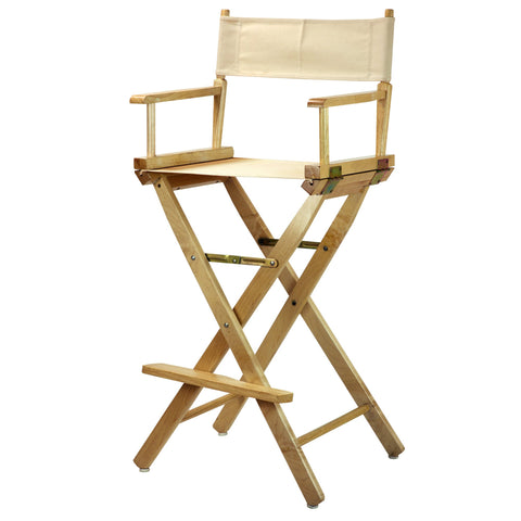 Casual Home 30" Director's Chair Natural Frame-with Wheat Canvas, Bar Height
