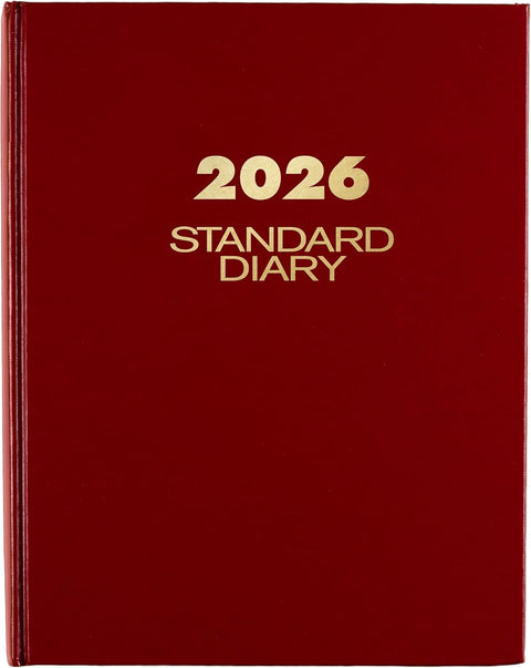 Standard Diary Daily Diary 2026 Edition Medium/College Rule Red Cover (200) 9.5 x 7.5 Sheets