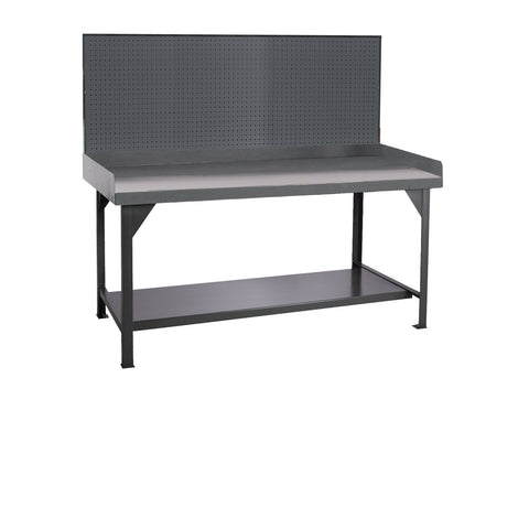 Durham Heavy Duty Steel/Iron Workbench with Back/End Stops and Pegboard, DWB-3072-BE-PB-95, 4000 lbs Capacity, 30" Length x 72" Width x 58" Height