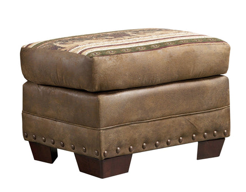 OS Home and Office Model 516WWTB-K Double Balcony Height Glider with Center Table in Weatherwood with a Tudor Brown Base Made in the USA