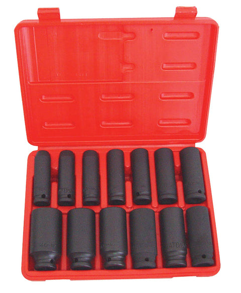 ATD Tools 4401 1/2" Drive 13-Piece 6-Point SAE Deep Impact Socket Set