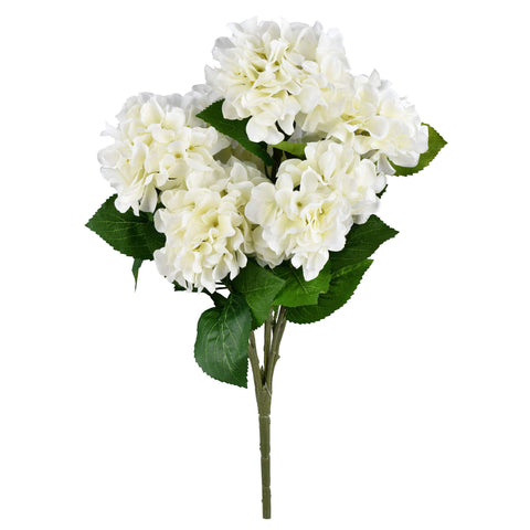 Vickerman Everyday Artificial White Hydrangea Bush 21" Long - Premium Faux Floral Decor for Wedding or Everyday Arrangements - Maintenance Free Flowers