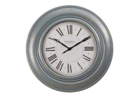 Monarch Specialties I 9028 Clocks, 30" Round, Large Oversized, Wall Clock, Antique Blue, Transitional