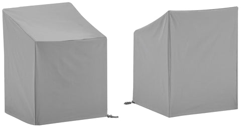 2Pc Outdoor Dining Arm Chair Furniture Cover Set Gray - 2 Dining Arm Chairs
