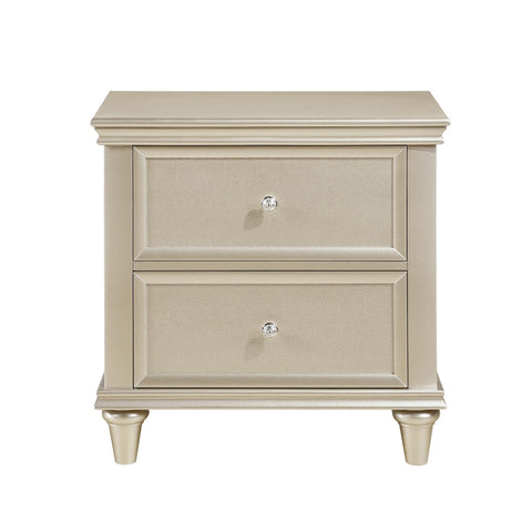 Terrace 2-Drawer Silver Nightstand (28.5 in. H x 27.5 in. W x 17.0 in. D)