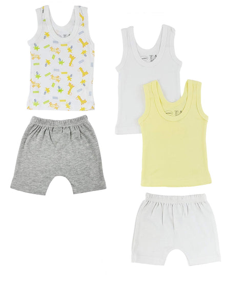 bambini Boys Tank Tops and Pants White/Grey