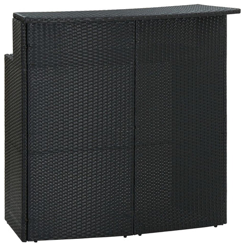 vidaXL Black Patio Bar Table | Modern Design | Weather- | Lightweight & Durable | Poly Rattan Powder-Coated Steel Frame | Dimensions: 47.2"x21.7"x43.3"