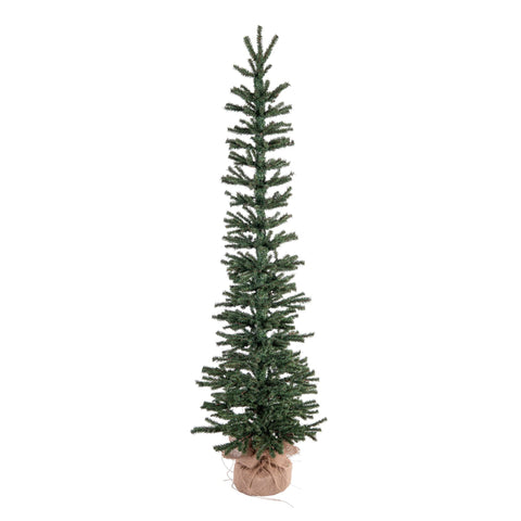 Vickerman 4' Mini Pine Artificial Christmas Tree - Unlit - Seasonal Indoor Home Decor with Decorative Burlap Base - Featuring 624 PVC Tips - Decorative Tree - Faux Pine Tree