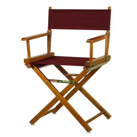 Casual Home 18" Director's Chair Honey Oak Frame with Burgundy Canvas