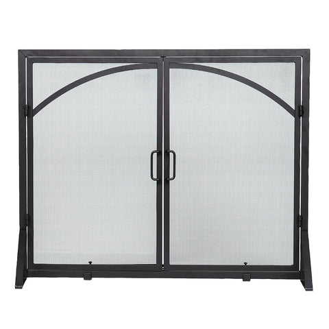Minuteman International Arch Top Classic Fireplace Screen, Matte Black