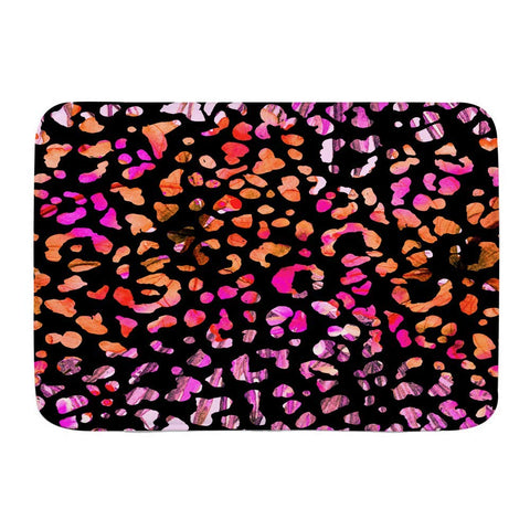 Bath Mat Rug,Leopard Watercolor Black Pink Exotic Tribal cat Summer Cheetah Animal Skin Tropical inkPlush Bathroom Decor Mats with Non Slip Backing,31.5" X 19.5"