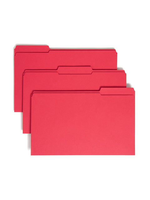 Smead File Folder, Reinforced 1/3-Cut Tab, Legal Size, Red, 100 per Box (17734)