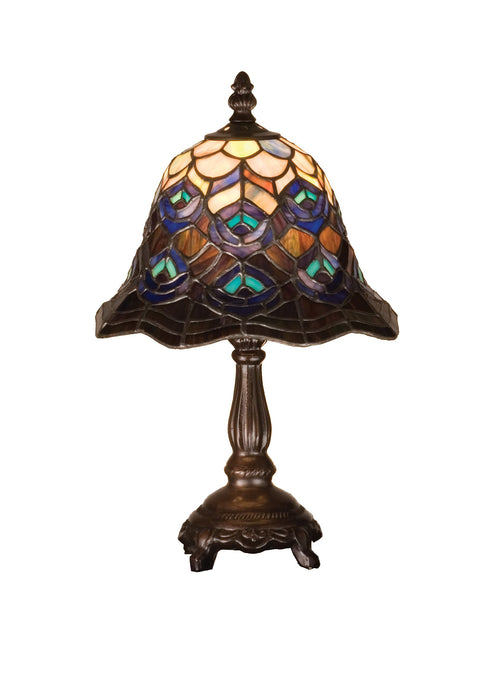 Tiffany Peacock Feather Mini Table Lamp