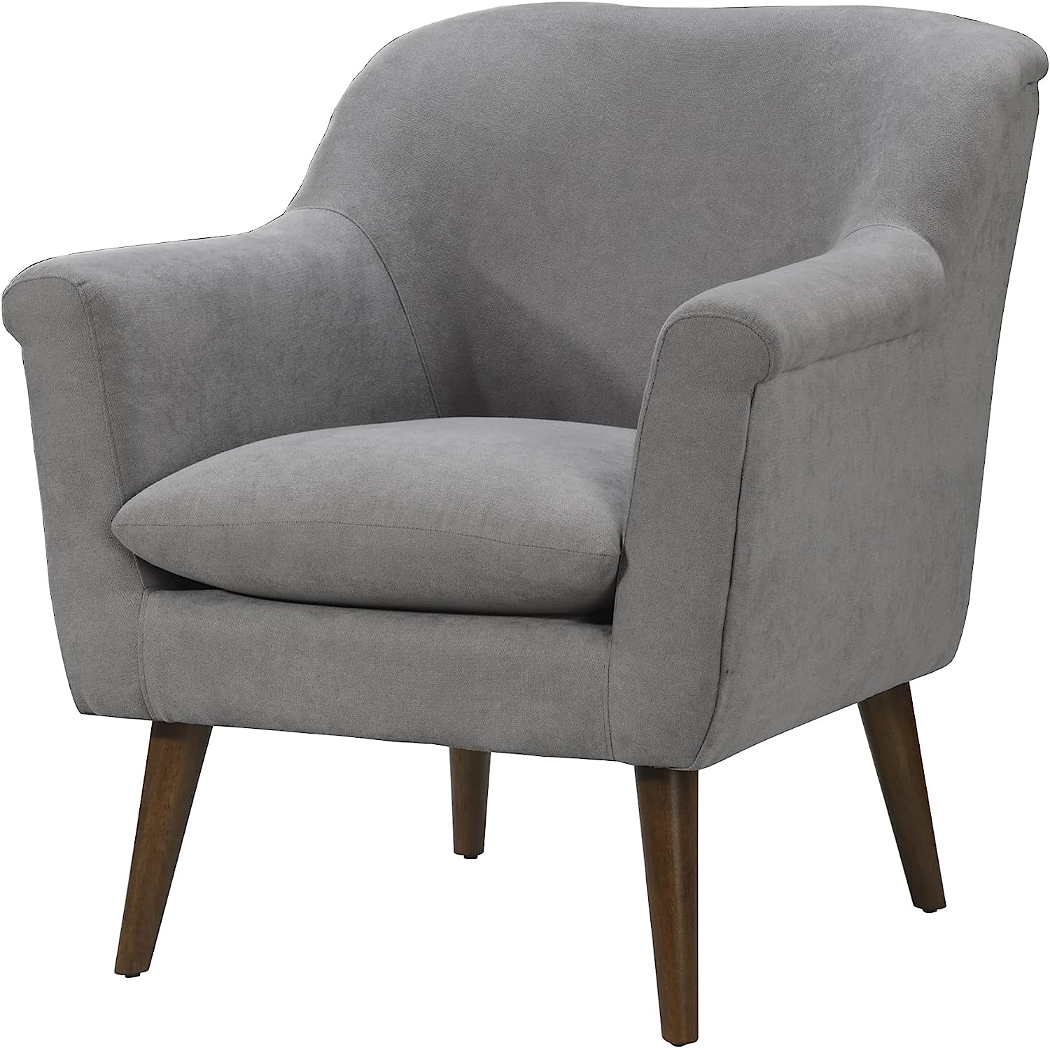 Shelby Steel Gray Woven Fabric Armchair