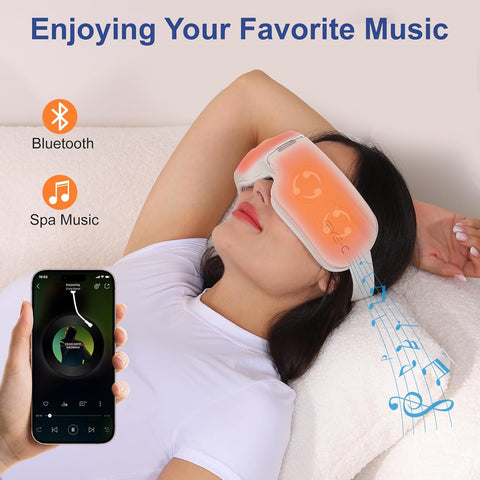 Eye-C Eye Massager Rechargeable, Portable Eye Relax Device with Heat & Vibration for Relaxation, 180° Folding Design, Gifts for Friend, Mom, Dad, Christmas