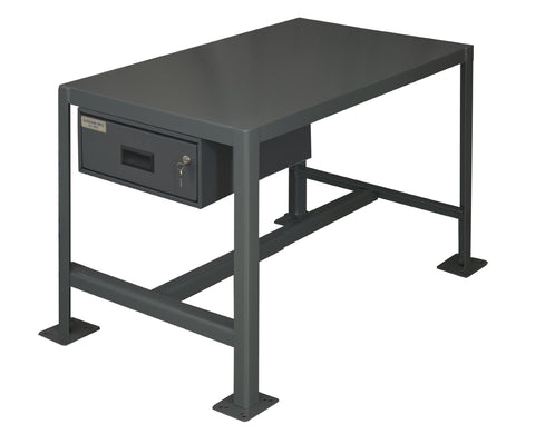 MT Workbench 24 x 48 Top Shelf Only with Drawer 14 Gauge Steel 2000 lbs. Capacity Textured Powder Paint Gray