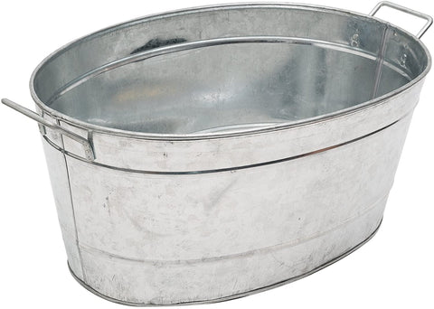 Oakestry Standard Elegant with Stylish Design Oval Galvanized Steel Tub with Handles for Easy Carrying
