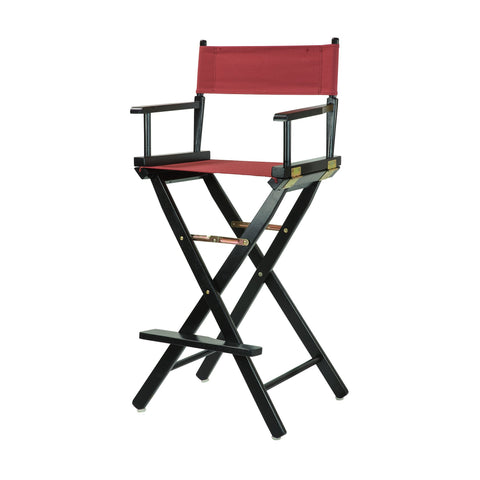 Casual Home 30" Director's Chair Black Frame-with Burgundy Canvas, Bar Height