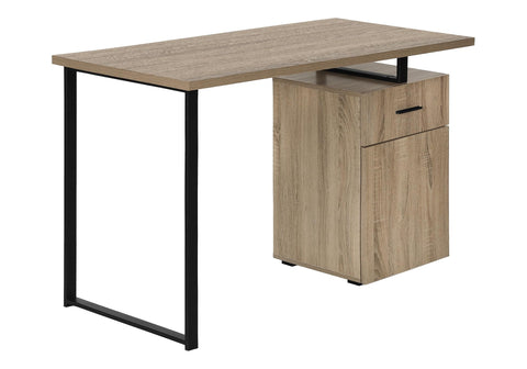 Monarch Specialties I 7764 Computer Desk, Home Office, Laptop, Left, Right Set-up, Storage Drawers, 48" L, Work, Metal, Laminate, Brown, Black, Contemporary