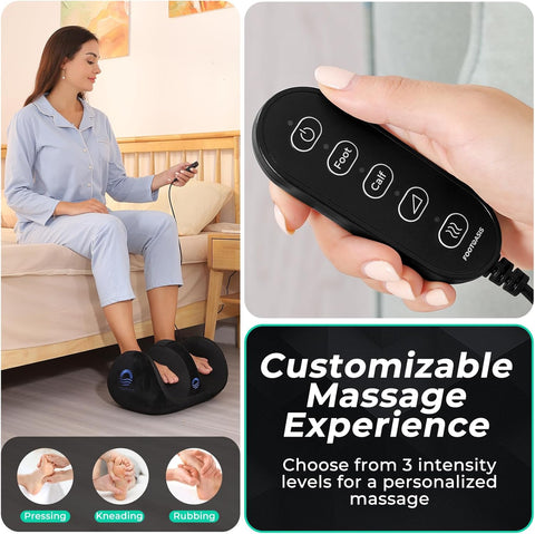 REATHLETE FOOTOASIS Foot Massager Machine with Heat | Foot and Calf Massager | Remote Control | Ultimate Feet Massager for Pain Relief and Circulation Boost | Deep Tissue Massager