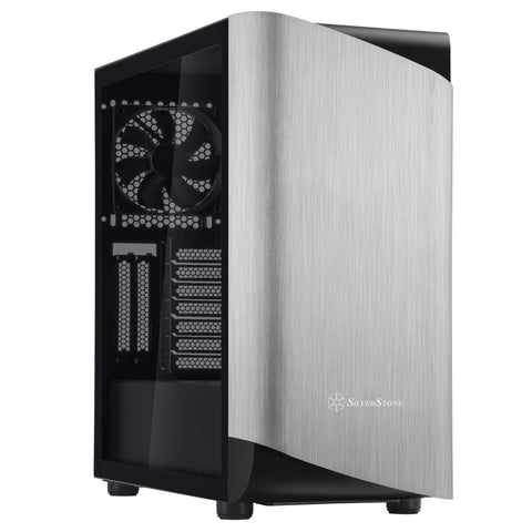 Silverstone Technology SETA A1 Silver on Black Premium ATX/Micro-ATX Case with Temperd Glass - SEA1SB-G