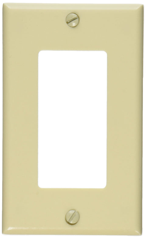 Leviton 1-Gang Decora/GFCI Device Wallplate, Standard Size, Thermoset, Device Mount, 80401-I, Ivory