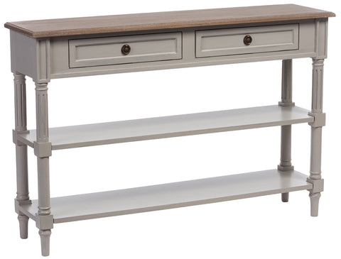 Baxton Furniture Studios Edouard French Provincial Style Distressed Two Tone 2 Drawer Console Table, White Wash