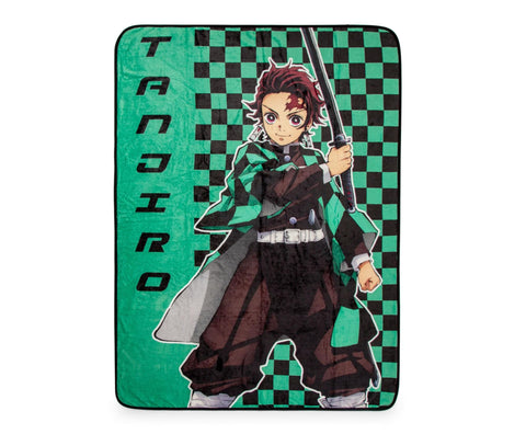 Demon Slayer Tanjiro Kamado Haori Fleece Throw Blanket | Plush Soft Polyester Cover for Sofa and Bed, Cozy Home Decor, Luxury Room Essential | Anime Manga Gifts for Adults, Teens | 45 x 60 Inches