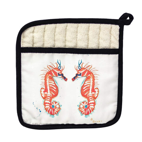 Betsy Drake PT100 Coral Sea Horses Pot Holder