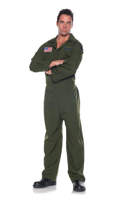 Men's Air Force Costume - Jumpsuit, Dark Green, XX-Large