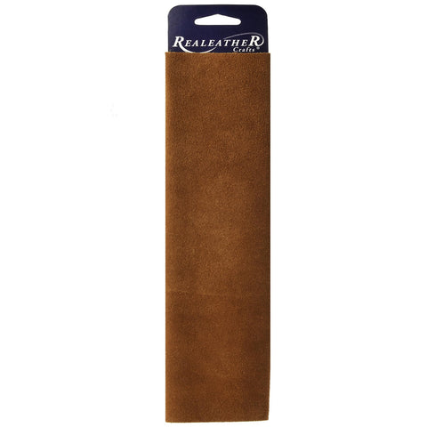 Realeather SS0811-2002 Suede Leather Sheet for Crafting, 3-4oz, Medium Brown, 1-Piece