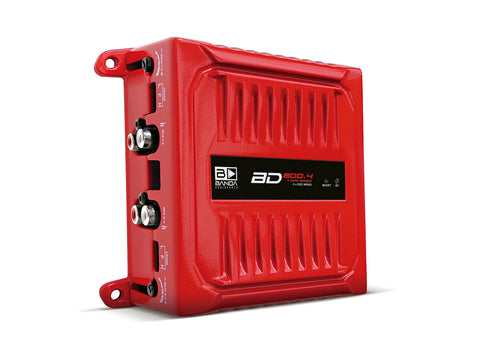 Banda Audioparts BD800.42OHMRED 800 Watts 4 Channel 2 Ohm Full Range Car Audio Amplfier 4 x 200 Watt Rms 4 Ohms Bridged - Red