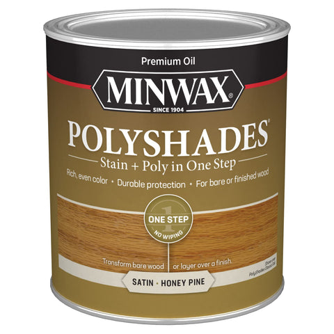 Minwax PolyShades Wood Stain + Polyurethane Finish – Quart, Honey Pine, Satin