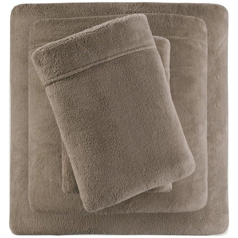 Oakestry 4-Pc True North Soloft Plush Bedding Sheet Set 14" Deep Pocket Wrinkle-Resistant Breathable Durable Sheet Set with Matching Pillow Case, Full, Brown