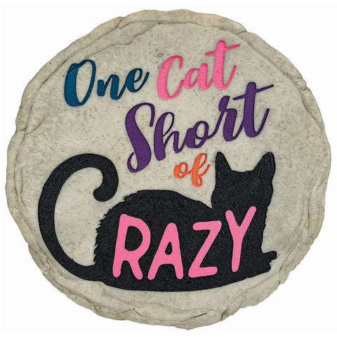 Spoontiques - Garden Décor - One Cat Short Stepping Stone - Decorative Stone for Garden