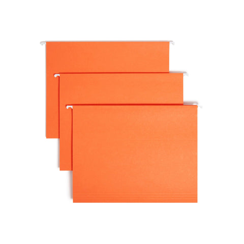 Smead Standard Hanging File Folders, 25 Count, Orange, 1/5-Cut Adjustable Tabs, Letter Size (64065)