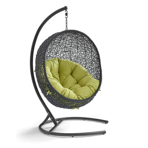 Modway EEI-739-PER-SET Encase Swing Outdoor Patio Lounge Chair, With Stand, Peridot