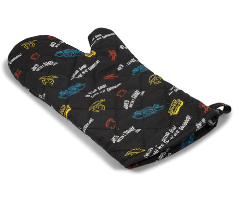 Friends TV Show Icons & Quotes Black Oven Mitt | Cute Home Kitchen Accessories and Household Items, Housewarming Gift | Thick Heat Resistant Gloves for Cooking and Baking