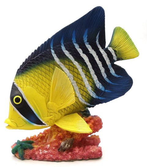 Novelties & Gifts 1255530-Y-B Resin Decorative Tropical Fish Yellow & Blue