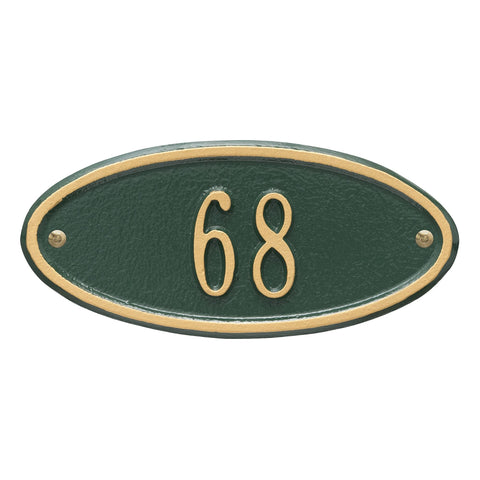 Madison Petite Wall Address Plaque Color: Green/Gold Letters